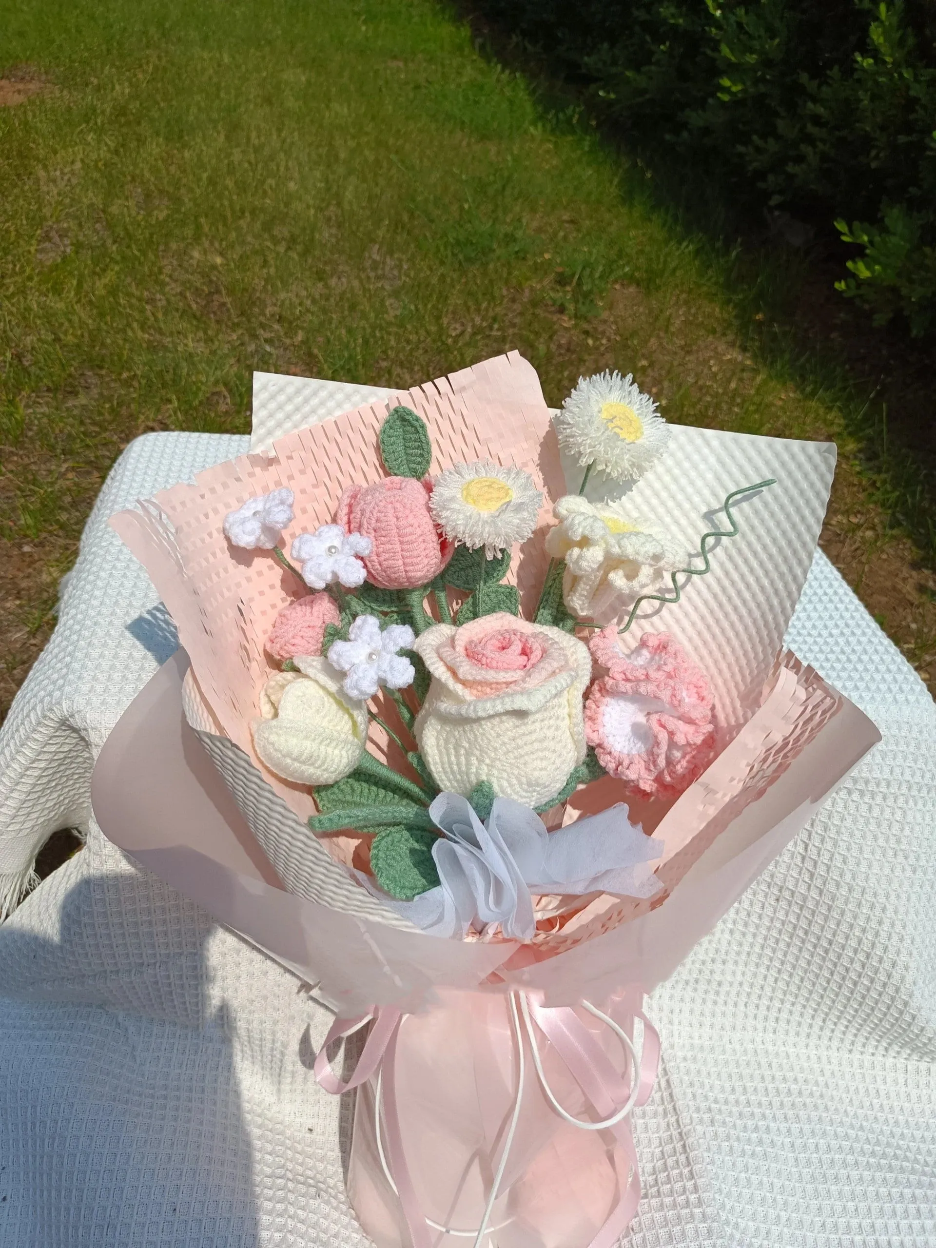 Bridal crochet bouquets