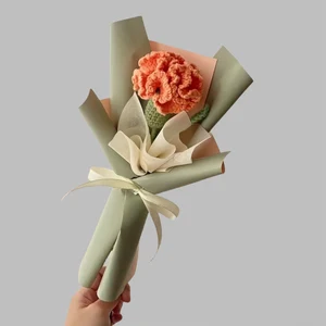 Handmade crochet carnation — single stem by Teddy Bow