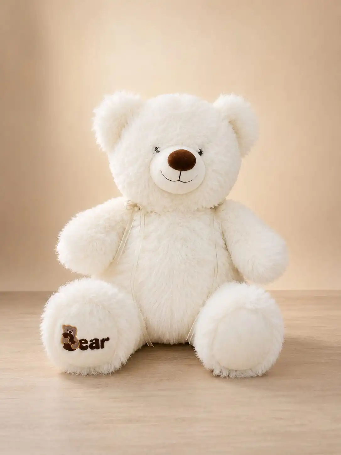 White Cloudy fluffy teddy bear with Bear paw detail