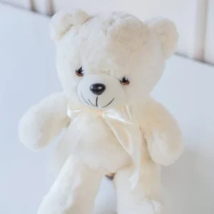 Soft White Teddy Bear – Plush Bow Teddy Bear Gift for Birthday & Anniversary